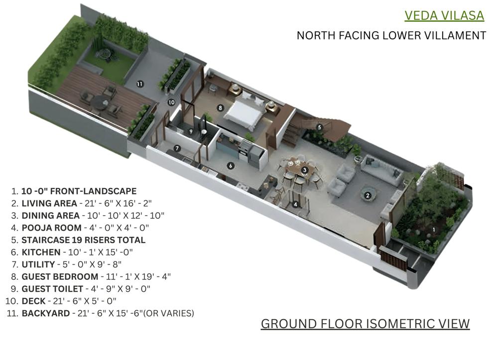 Ground floor, lower villament (duplex)
